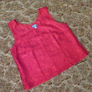 4/$20 | Tres You Red Lace Tank Top Blouse